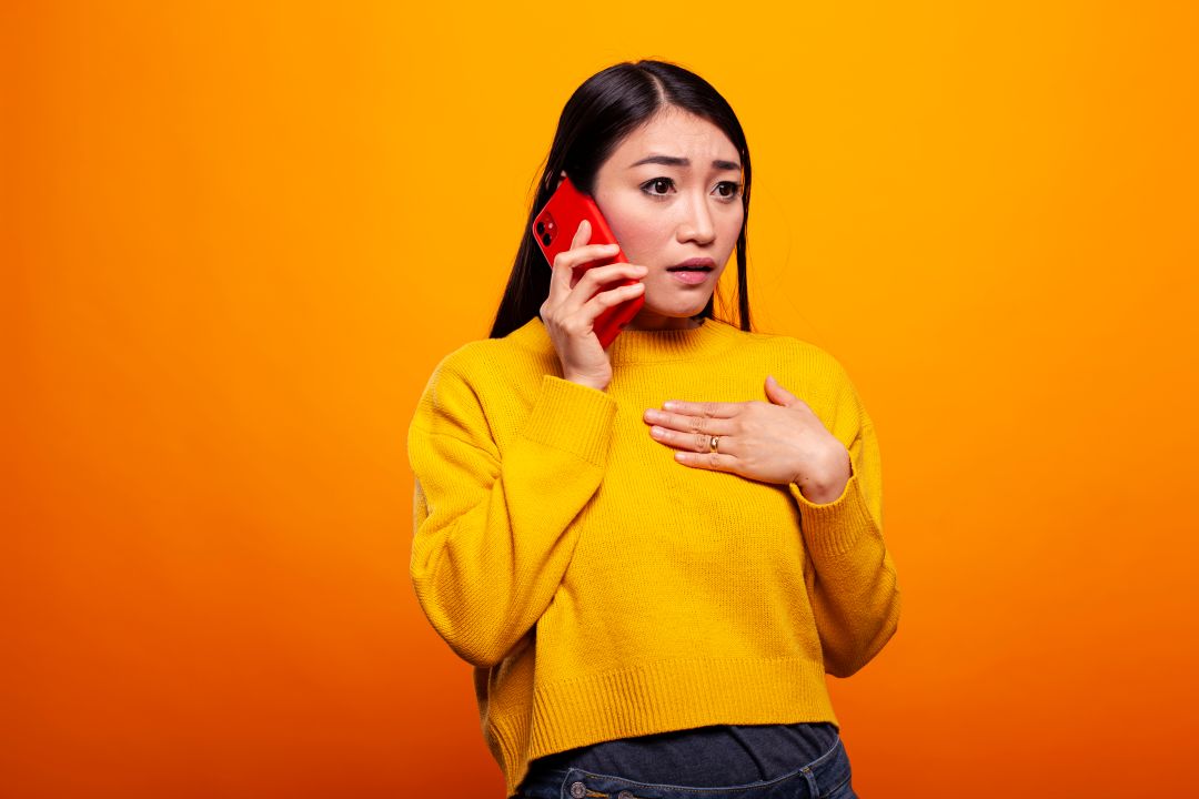woman call receiving shocking news
